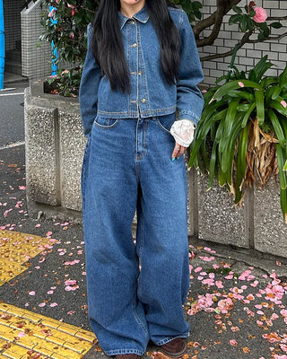Cropped denim shirt jacket