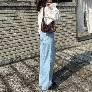 Basic semi-wide fit denim pants