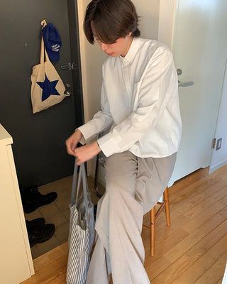 Long wide back banding slacks