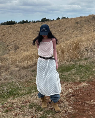 Lace sleeveless long dress