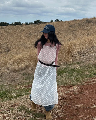 Lace sleeveless long dress