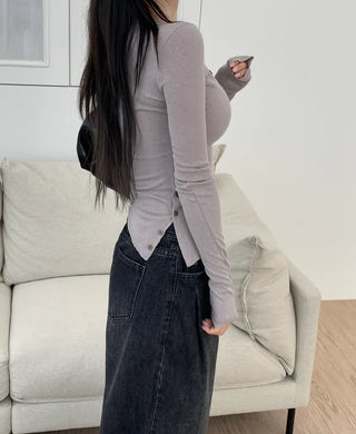 Pleated denim pants