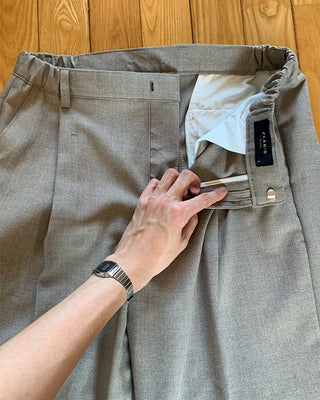 Long wide back banding slacks