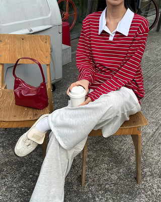 Enamel Shoulder Tote Bag