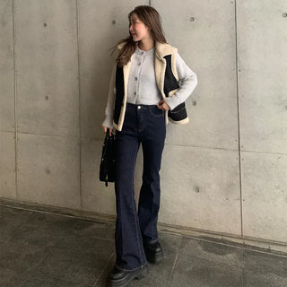 Bootcut low-rise denim pants