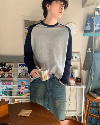 (Unisex) Raglan Bicolor Long-Sleeve T-Shirt