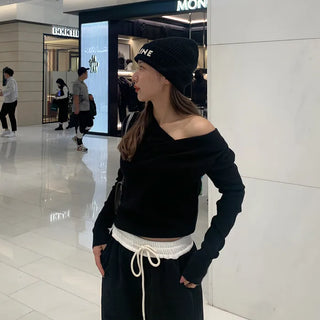 Shirred knit blouse