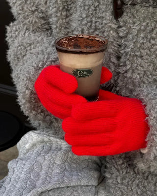 Angora colored gloves
