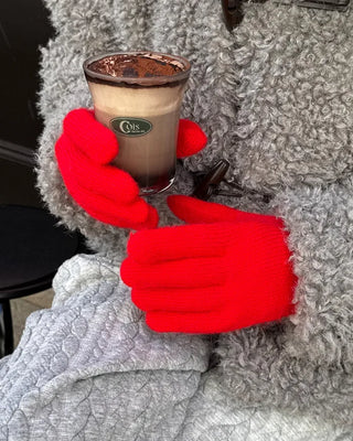 Angora colored gloves