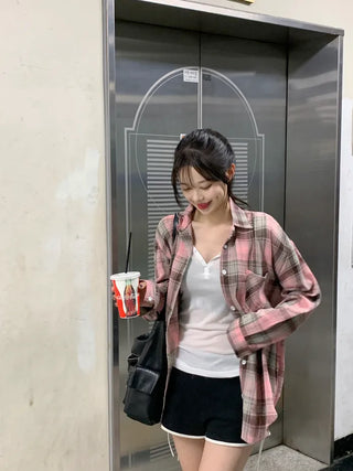 [UNISEX] Oversized Check Shirt