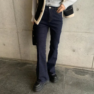 Bootcut low-rise denim pants