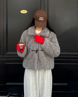 Angora colored gloves