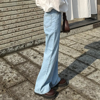Basic semi-wide fit denim pants