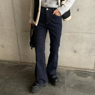 Bootcut low-rise denim pants