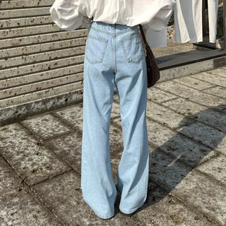 Basic semi-wide fit denim pants