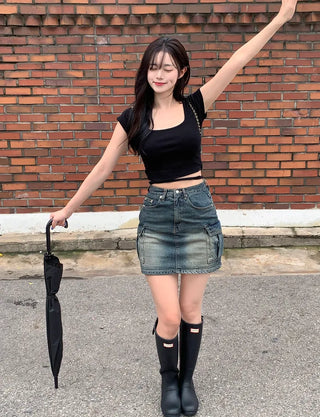 Pocket Vintage Cargo Skirt