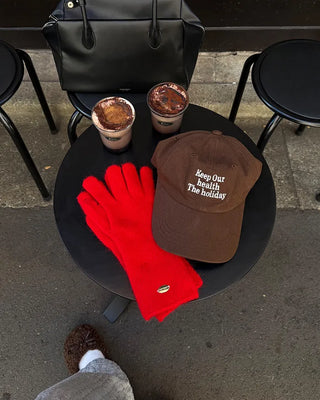 Angora colored gloves