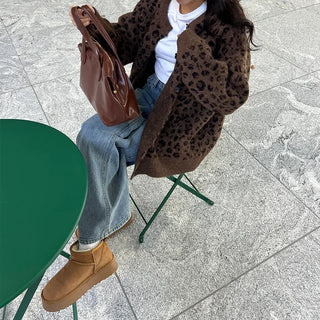 Leopard print oversized cardigan