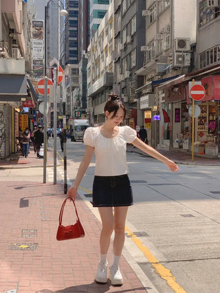 Cotton Ribbon Shirring Blouse