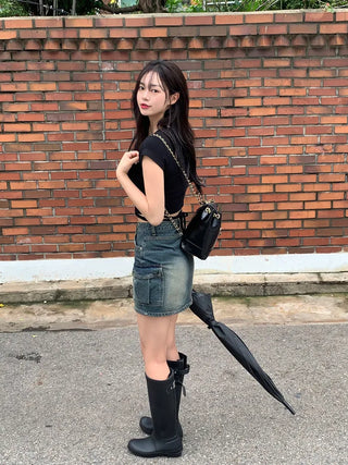 Pocket Vintage Cargo Skirt