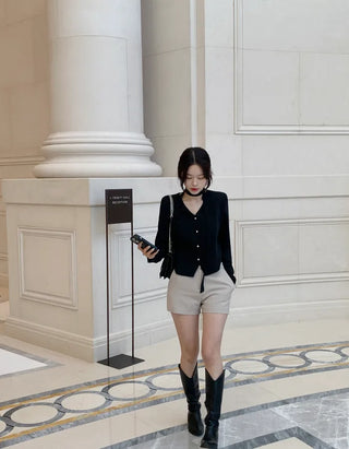 Tie jacket & blouse set