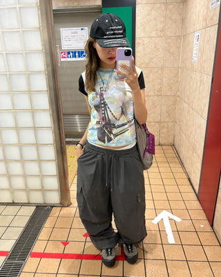 (Unisex) Elastic Waist Summer Cargo Jogger Pants