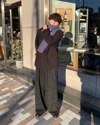 Wool button-up half coat
