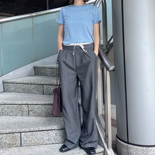 String stripe wide slacks