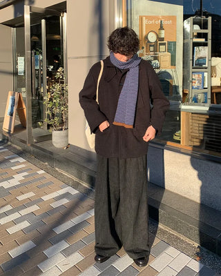 Wool button-up half coat