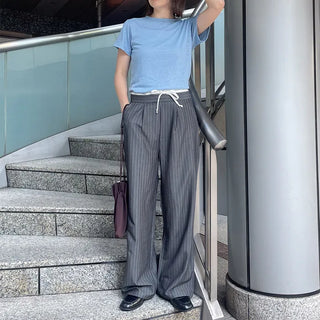 String stripe wide slacks