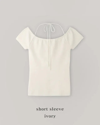 2-Way Tie Halter Neck Slim Knit