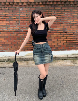 Pocket Vintage Cargo Skirt