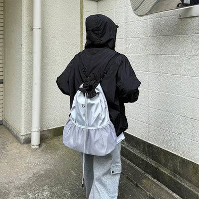 (Unisex) Mesh Pocket Nylon Backpack