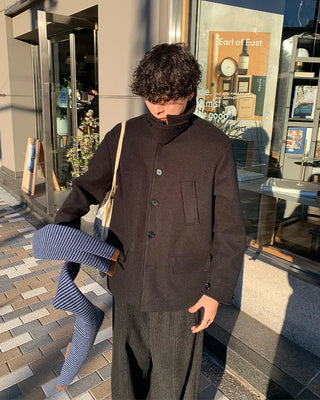 Wool button-up half coat
