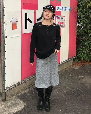 Round neck button t-shirt