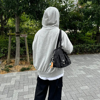 Two-pocket buckle shoulder bag