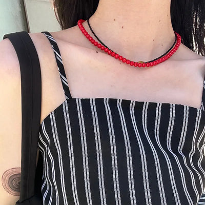 Red ball necklace