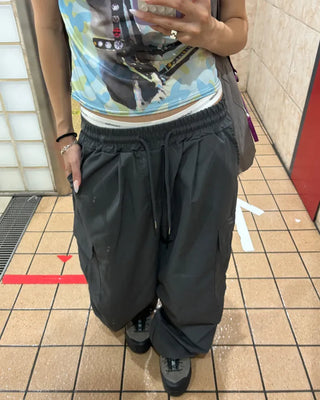 (Unisex) Elastic Waist Summer Cargo Jogger Pants
