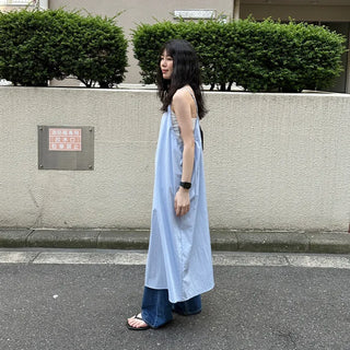 Sleeveless Shirred Long Dress