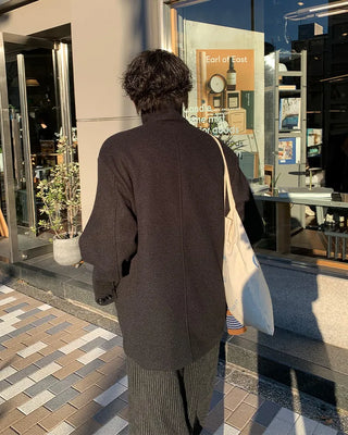 Wool button-up half coat