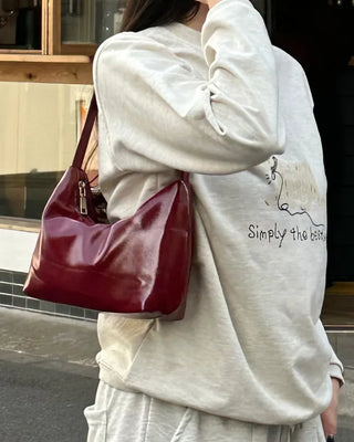 Enamel Shoulder Tote Bag