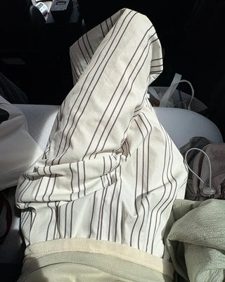 Elastic waist triple stripe cotton pants