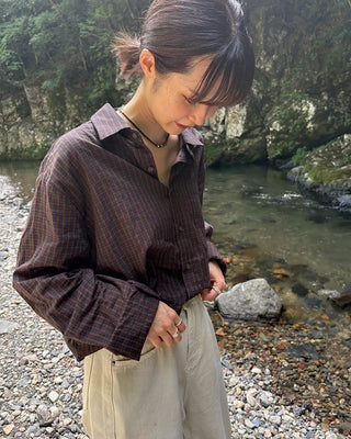 Linen cropped shirt