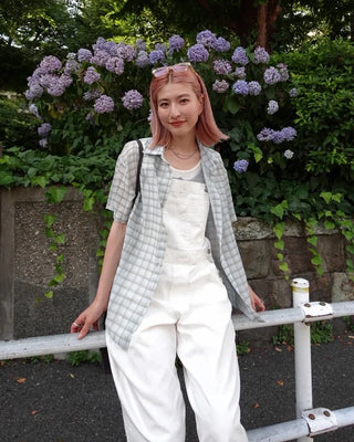 Kangaroo pocket cotton wide overalls