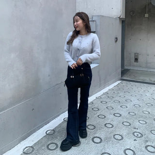 Bootcut low-rise denim pants