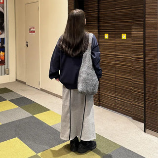 Striped sweat skirt