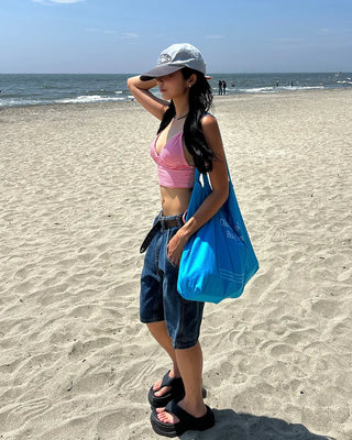 London Stripe Bustier Bikini