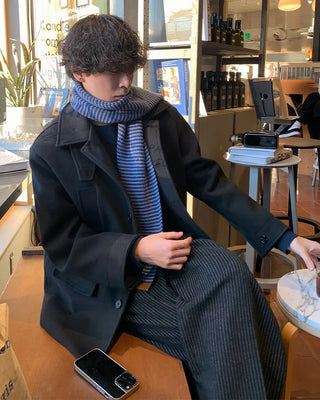 Wool button-up half coat