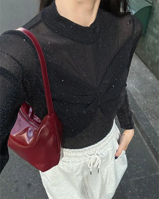 Glitter sheer top