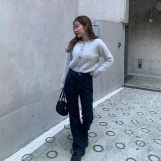 Bootcut low-rise denim pants